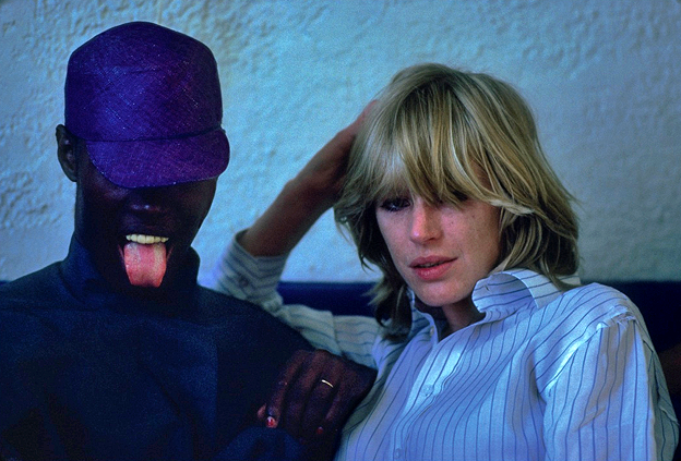 Grace with friend and label mate at Island Records, Marianne Faithfull, in 1979.