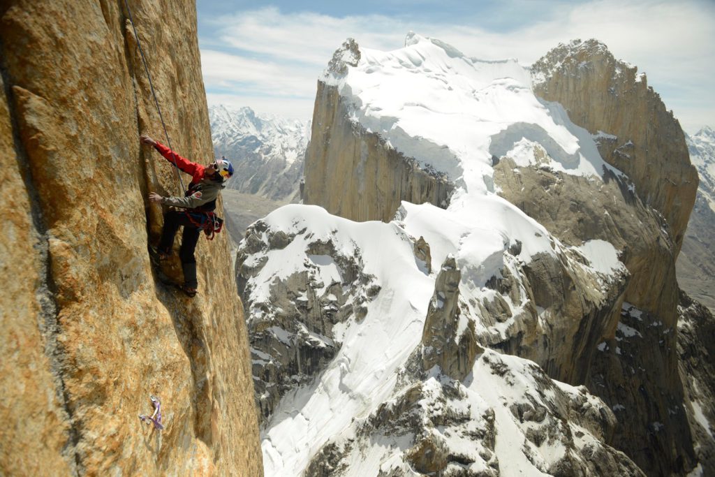 David Lama am Trango Tower in Pakistan. © Peter Ortner